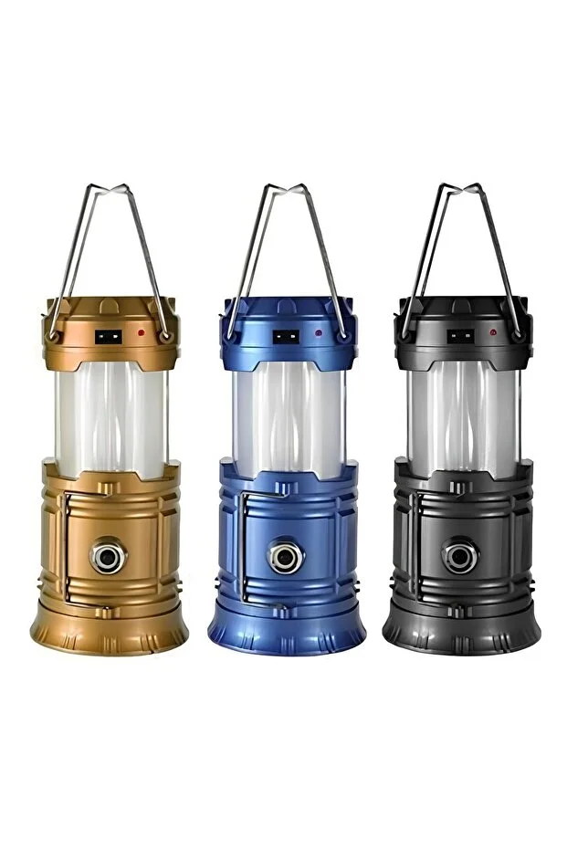 Pilsiz Kullanım Solar Güneş Enerjili Kamp Bahçe Lambası Solar Mavi